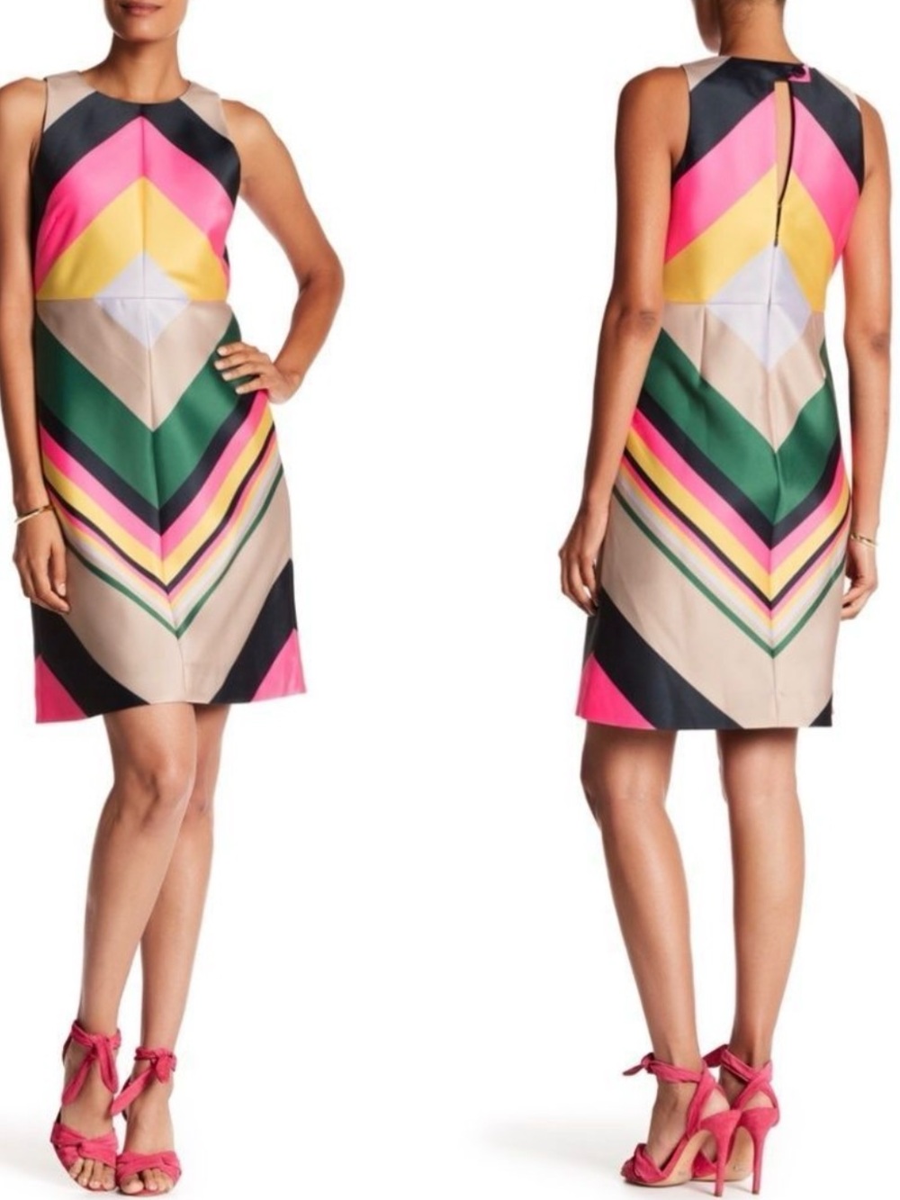 J. Crew Collection Chevron Pop Stripe Party Cocktail Wedding Dress Size 2